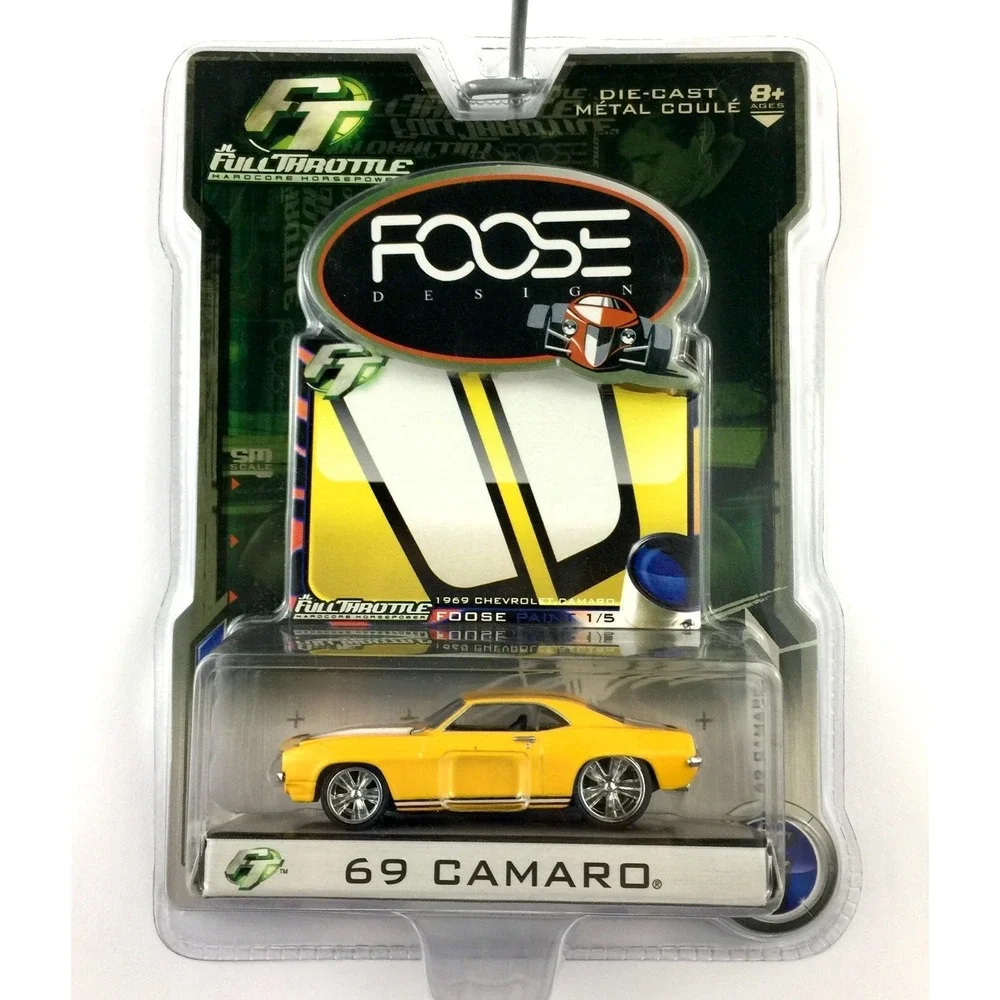 JL Foose Full Throttle 1969 69 Chevrolet Chevy Camaro Car Yellow Die Cast‎ 3.25